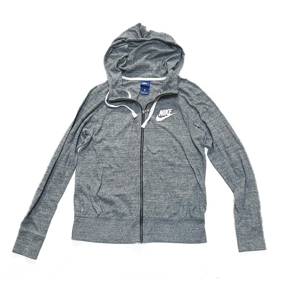Nike Sportswear Vintage Wash Women's Full-Zip Hoodie Carbon Heather Sail Grey - Picture 1 of 10